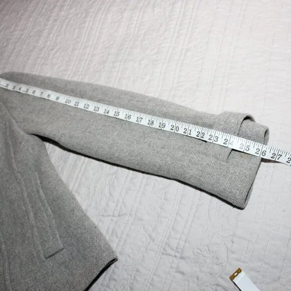 J. Crew Womens Stadium Cloth by Nello Gori Wool Blend Pea Coat Gray Size 8 Tall - Picture 10 of 13